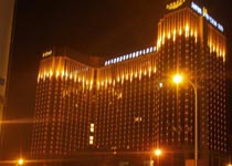 【山東】酒店亮化工程質量高檔黃光LED投光燈廠家 ，靈創燈飾